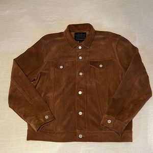 Lucky Brand Men’s Suede Jacket (100% Genuine Calf Leather Suede)